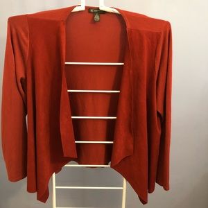 INC faux suede drape front blazer - size 2X